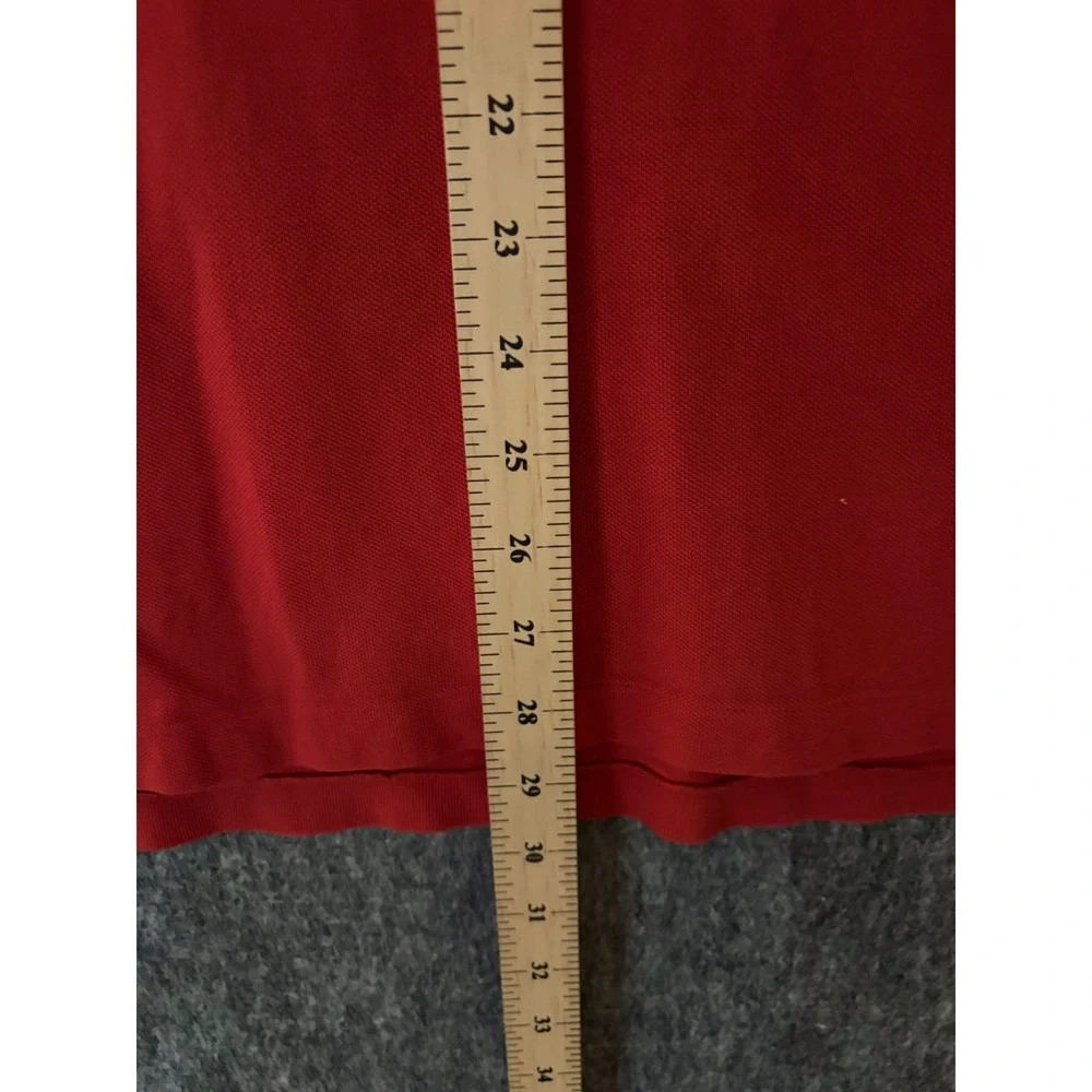 Polo Ralph Lauren Red Classic Fit Evening Post Embroidered Flag Polo Shirt Large